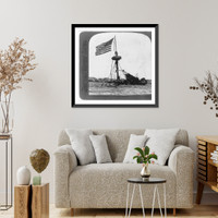 Historic Framed Print, The wrecked Maine, Havana, Cuba - decorated May 30, 1902 by order of President Palma,  17-7/8" x 21-7/8"