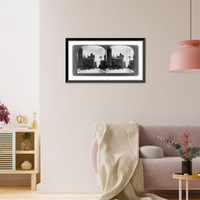 Historic Framed Print, Main Street, looking north from McKinney Street, Houston, Texas,  17-7/8" x 21-7/8"