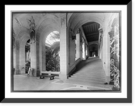 Interior of the Pan American Union, Washington, D.C., showing staircase and part of garden, Vintage Print