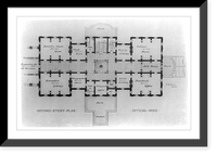 Alterations to the Executive Mansion, for Mrs. Benjamin Harrison, Pennsylvania Avenue, N.W., Washington, D.C. Second story plan, official wing.F.D. Owen, archt, Antique Poster
