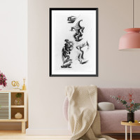 Black musicians, a female dancer and costumed figure under a moon Classic, Historic Print