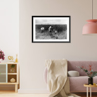 Two African men harvesting sisal plants Classic, Historic Reproduction