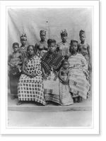 Nine Gold Coast women and children posed, Antique Poster