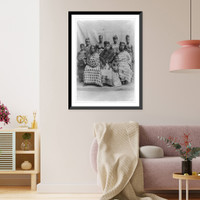 Nine Gold Coast women and children posed, Antique Poster