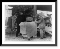 Bishop James E. Freeman watching a stone cutter of the George A. Fuller Co. put the finishing touches on a section of the base for the National Cathedral on Mount Saint Alban Vintage Wall Art Pri