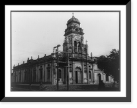 Historic Framed Print, [Facade and side of Iglesia de la Jalteva],  17-7/8" x 21-7/8"