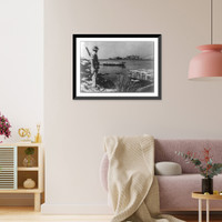 View of the harbour at Tobruk showing sunken and damaged ships Classic, Antique Wall Art