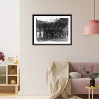 Historic Framed Print, Mayor Walker and party of city officials inspect West Point Cadet Corps,  17-7/8" x 21-7/8"