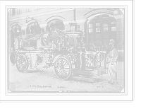 Historic Framed Print, German fire engine, Germany - 3,  17-7/8" x 21-7/8"