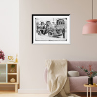 Historic Framed Print, German fire engine, Germany - 3,  17-7/8" x 21-7/8"