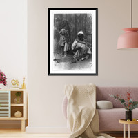 Historic Framed Print, Algeria - Fort Flatters. Old Arab and his fourteen year old wife,  17-7/8" x 21-7/8"
