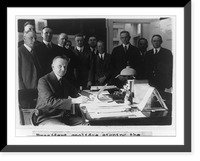 Historic Framed Print, President Coolidge signing the Cameron Bill, which authorizes the construction of the Coolidge Dam in Arizona,  17-7/8" x 21-7/8"