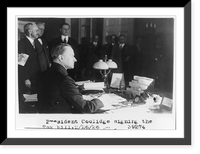 Historic Framed Print, President Coolidge signing the tax bill,  17-7/8" x 21-7/8"