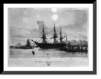 Les corvettes au mouillage de Nouka-Hiva.dessin&eacute; par Le Breto ; lith. par Mayer, Historic Print