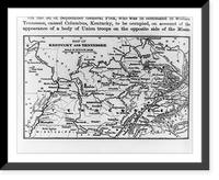 Historic Framed Print, Map of Kentucky and Tennessee,  17-7/8" x 21-7/8"