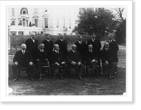 President Warren G. Harding and his cabinet posed on the White House Lawn, Vintage Print