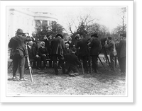 President Warren G. Harding and his cabinet posed on the White House Lawn, with photographers, Historic Reproduction