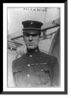 Historic Framed Print, [Major Smedley D. Butler, half-length portrait, standing, facing left in USMC uniform],  17-7/8" x 21-7/8"