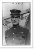 Historic Framed Print, [Major Smedley D. Butler, half-length portrait, standing, facing left in USMC uniform],  17-7/8" x 21-7/8"