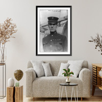 Historic Framed Print, [Major Smedley D. Butler, half-length portrait, standing, facing left in USMC uniform],  17-7/8" x 21-7/8"