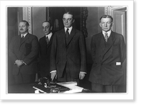 Stuart M. Croker, Rufus Dawes, Charles G. Dawes, and Owen D. Young posed, standing in the State Department, Antique Print