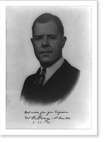 William Robert Poage, head-and-shoulders portrait, facing slightly left.Mickle, Waco, Tex. Classic, Vintage Poster