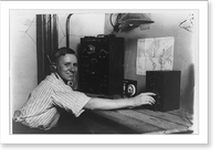 Historic Framed Print, Youthful radio expert,  17-7/8" x 21-7/8"