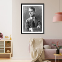 Historic Framed Print, [Norman Rockwell, half-length portrait, facing left, arms folded],  17-7/8" x 21-7/8"