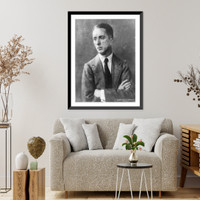 Historic Framed Print, [Norman Rockwell, half-length portrait, facing left, arms folded],  17-7/8" x 21-7/8"