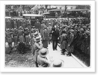 Calvin Coolidge walking between group of Girl Scouts outside the White House Classic, Vintage Print