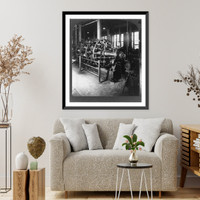 Historic Framed Print, Twisting outside wire covering on large cables,  17-7/8" x 21-7/8"
