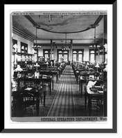 Historic Framed Print, Western Union Telegraph Building, New York. General operating department.photo by C.K. Bill.,  17-7/8" x 21-7/8"