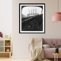 Four trains abreast. enormous traffic on the Penn. R'y, west of Altoona, Pa, Vintage Print