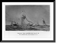 Vintage Nautical Print - Schooners - Schooner yacht Sappho