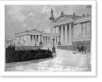 Historic Framed Print, The academy of Athens.A. Castaigne.,  17-7/8" x 21-7/8"
