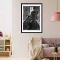 Historic Framed Print, Working for the Prix de Rome.A. Castaigne.,  17-7/8" x 21-7/8"