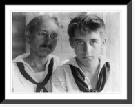 F.H. Day and Maynard White in sailor suits, portrait, Antique Print