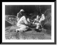 Historic Framed Print, [Chug" & boy(?) playing checkers,  "Pippy" reading,  and Tony watching,  all in sailor suits]",  17-7/8" x 21-7/8"