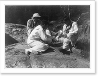 Historic Framed Print, [Chug" & boy(?) playing checkers,  "Pippy" reading,  and Tony watching,  all in sailor suits]",  17-7/8" x 21-7/8"