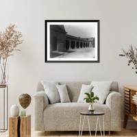 Historic Framed Print, [Hamilton Rice Home in Newport, Rhode Island, exterior view of garage doors],  17-7/8" x 21-7/8"