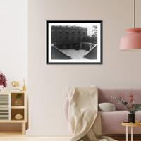 Historic Framed Print, [Hamilton Rice Home in Newport, Rhode Island, exterior view showing garage entrance],  17-7/8" x 21-7/8"