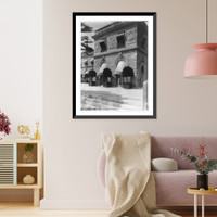 Historic Framed Print, [Hamilton Rice Home in Newport, Rhode Island, exterior view showing section of house facade],  17-7/8" x 21-7/8"