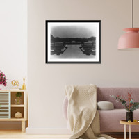 Historic Framed Print, [Hamilton Rice Home in Newport, Rhode Island, showing view of formal garden],  17-7/8" x 21-7/8"