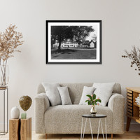 Historic Framed Print, Mt. Vernon mansion, rear view from offices,  17-7/8" x 21-7/8"