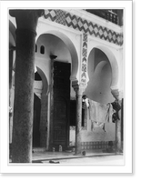 Laundry hanging between Moorish arches Classic, Vintage Poster