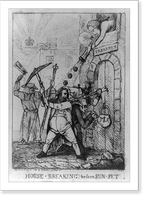 House-breaking, before sun-set, Antique Print