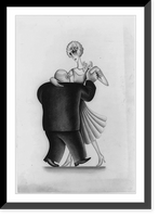 Historic Framed Print, [Short fat man dancing with tall thin woman],  17-7/8" x 21-7/8"