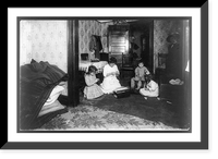 Historic Framed Print, Home-work on embroidery. (For complete details see Miss E.C. Watson's report). Location: New York, New York (State),  17-7/8" x 21-7/8"