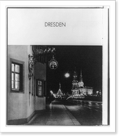 Historic Framed Print, [Street scene of Dresden, Germany at night],  17-7/8" x 21-7/8"