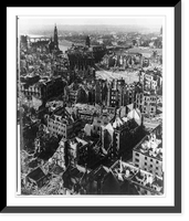Historic Framed Print, [View of wreckage in Dresden, Germany, after fire bombing in World War II],  17-7/8" x 21-7/8"